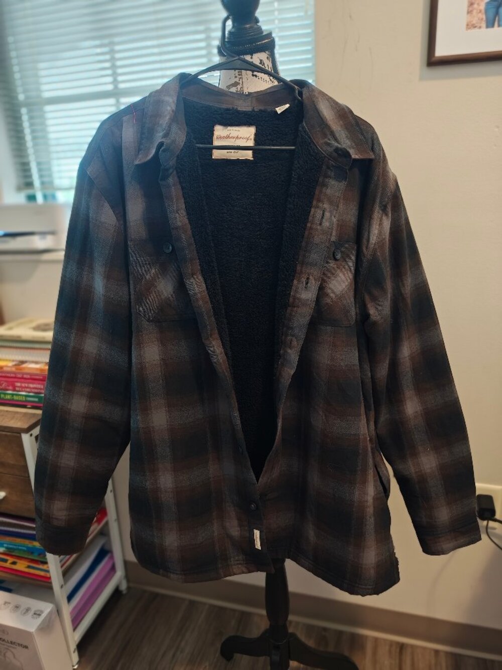 Weatherproof Vintage Men’s Plaid Fleece‑Lined Jacket — Never Worn